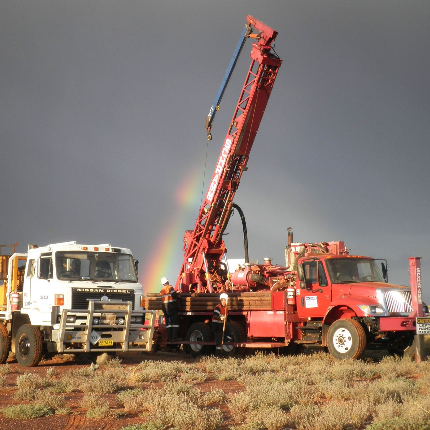 Trucks working at Hawsons Iron Project site